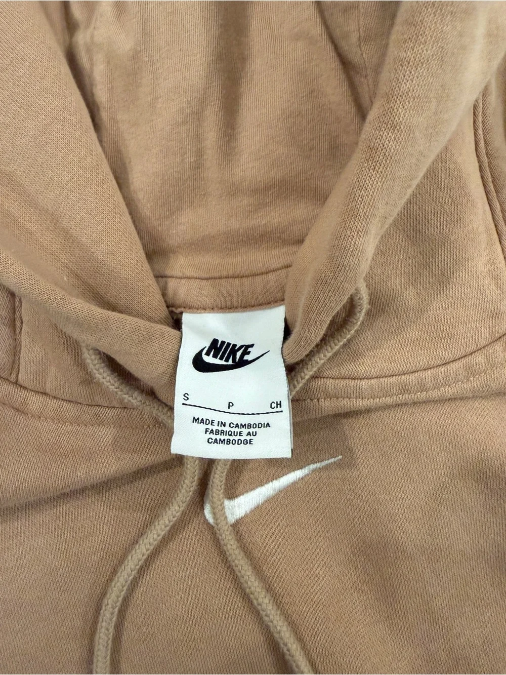 Nike Tan Hoodie with White Swoosh - Picture 3 of 4